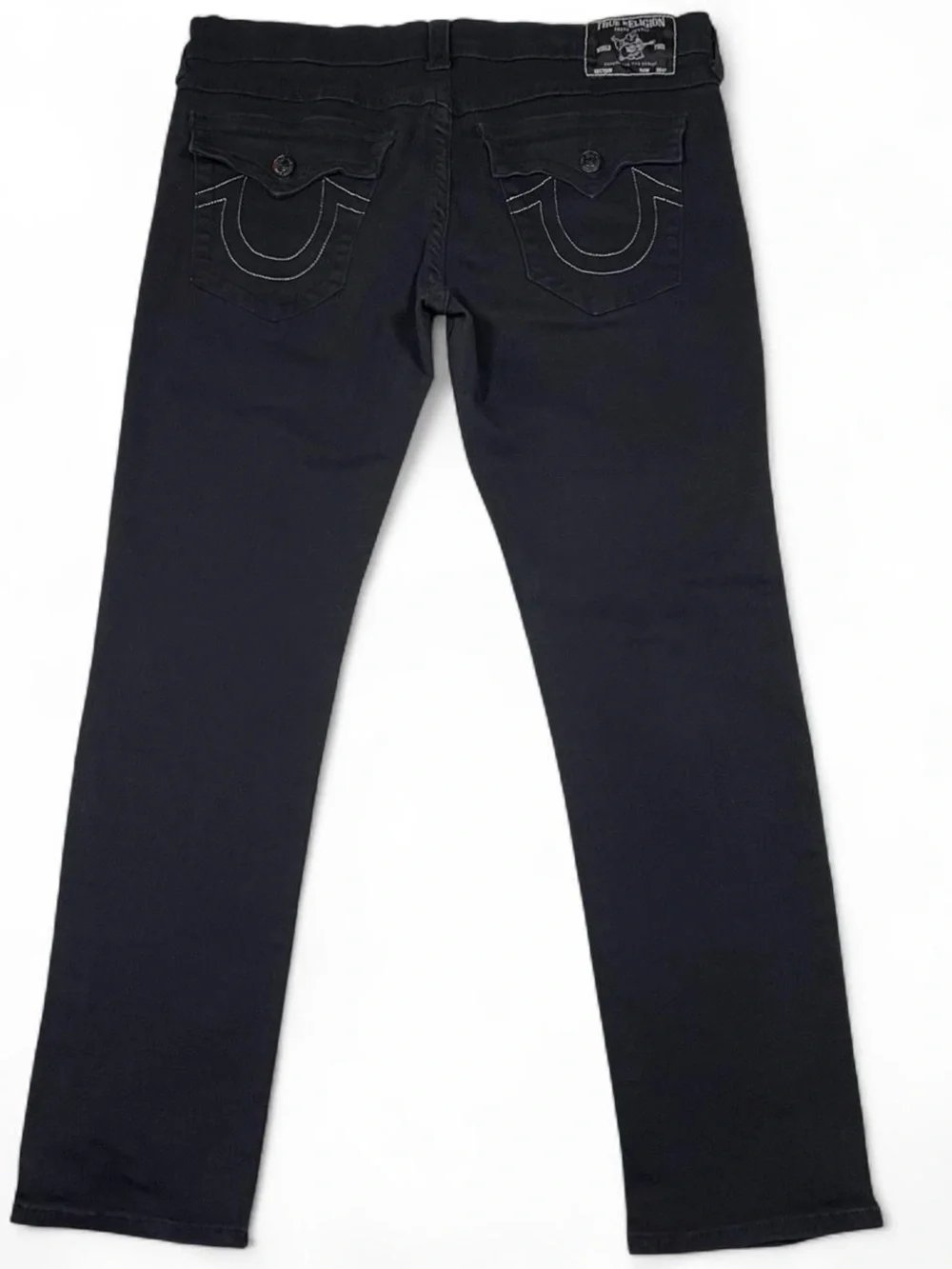 True Religion Rocco Relaxed Skinny Black Jeans Men’s Size W36 L30 Flap Pockets